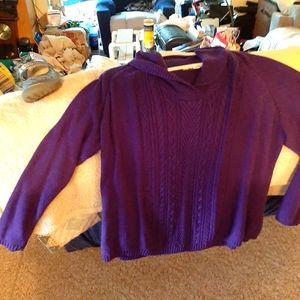 Coldwater Creek 3x purple pullover sweater